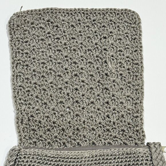 CHATEAU CROCHET GRAY VINTAGE CLUTCH PURSE CROSSBODY BAG BOHO STYLE - Picture 12 of 15